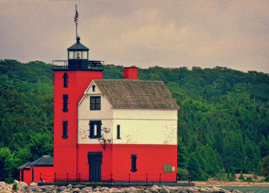 Red Lighthouse HDR Photograph by Tony Grider