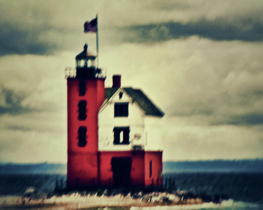 Red Lighthouse Photograph by Tony Grider