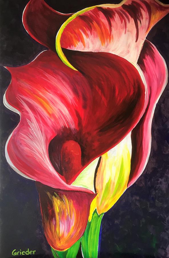 Red Lilly Painting by Donald Grieder II - Fine Art America