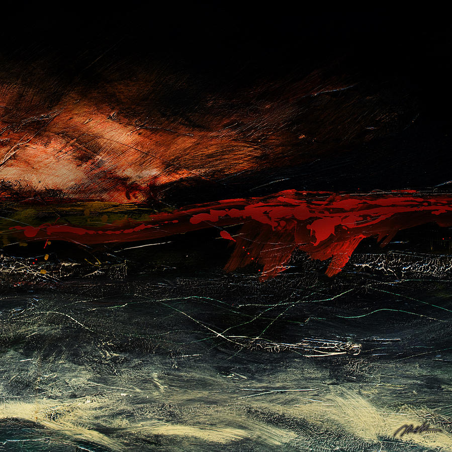 Red Line at Sea Painting by Michaelalonzo Kominsky
