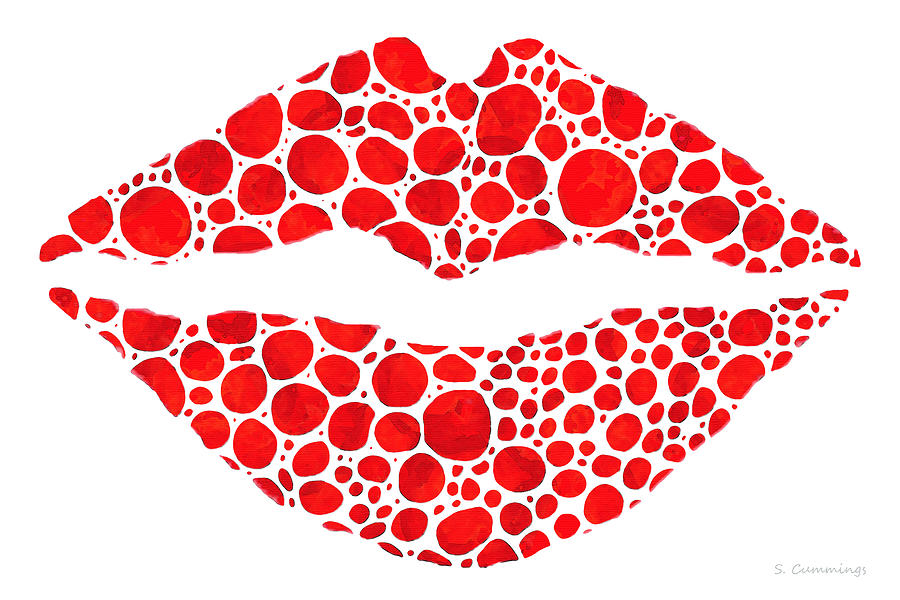 Love Painting - Red Lips Art - Big Kiss - Sharon Cummings by Sharon Cummings