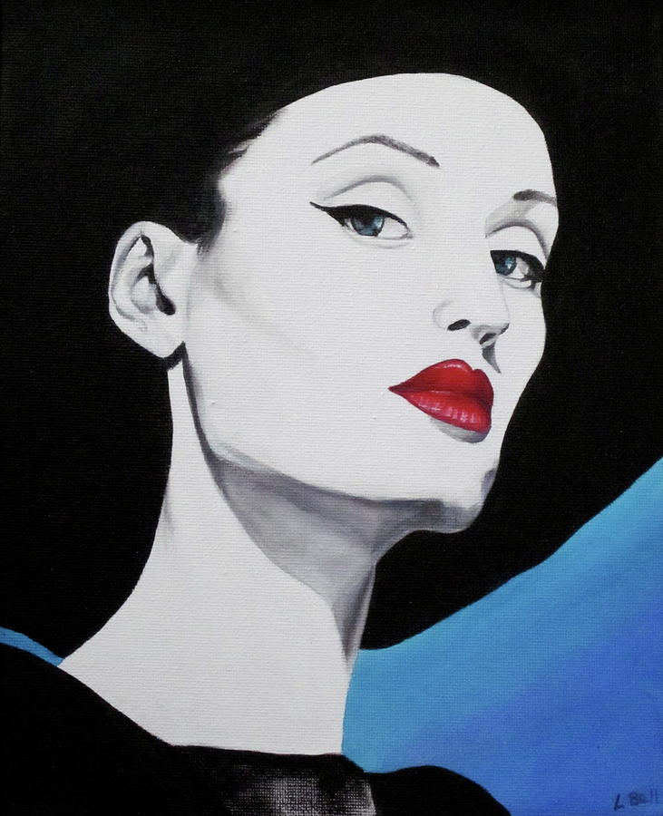 Black And White Painting - Red lips by Lillian Bell