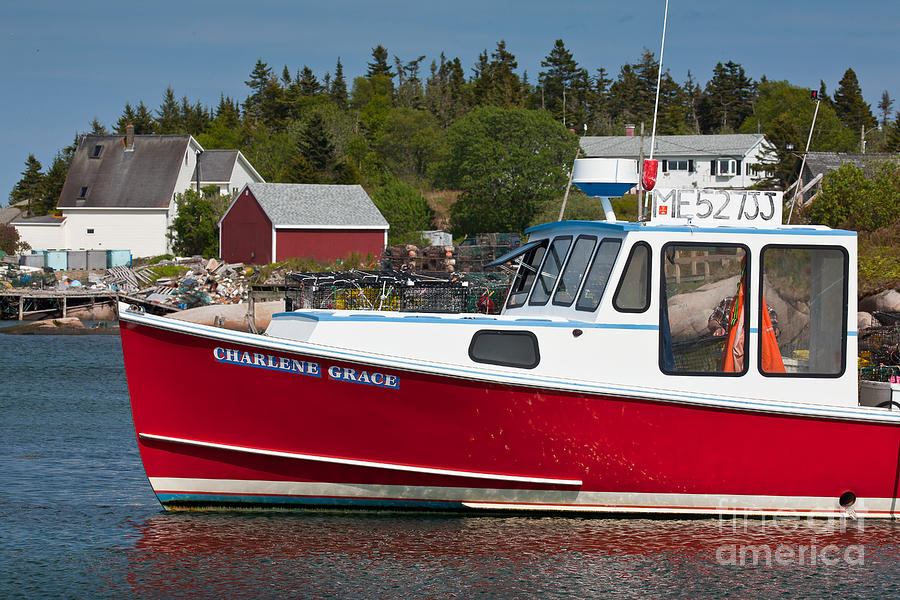 Spring Photograph - Red Lobster Boat by Susan Cole Kelly