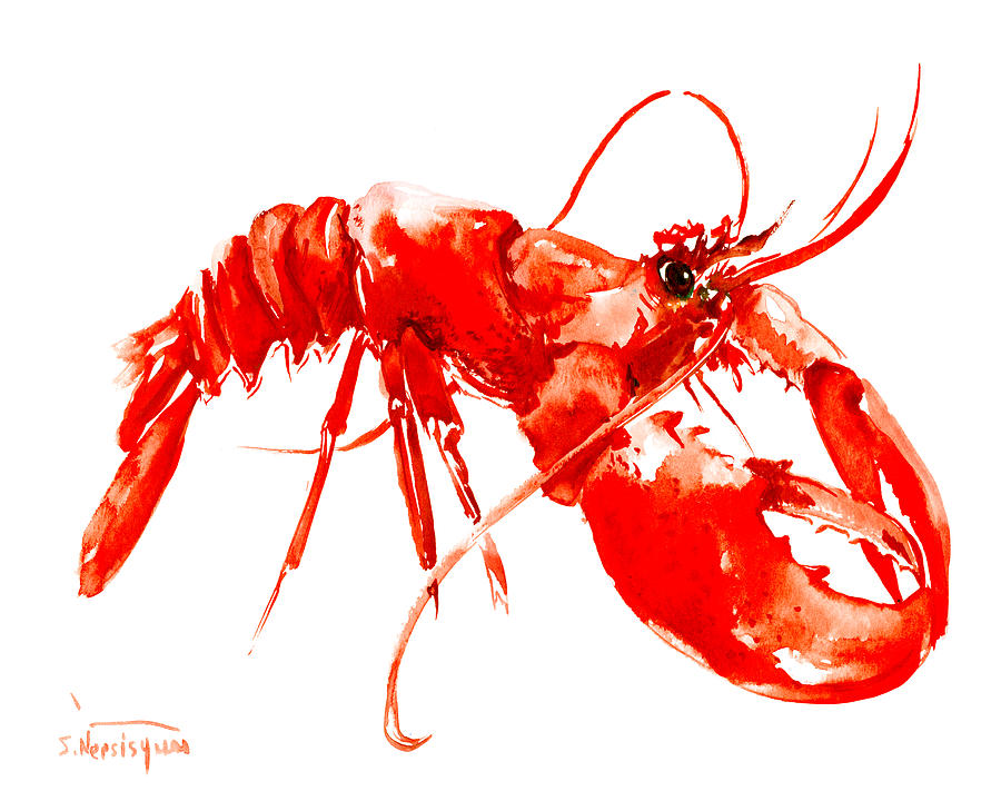 Red Lobster Painting by Suren Nersisyan
