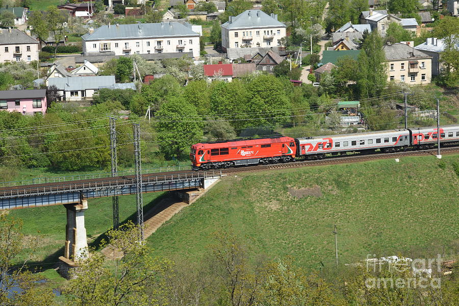 Red Locomotive /3/ Photograph by Oleg Konin