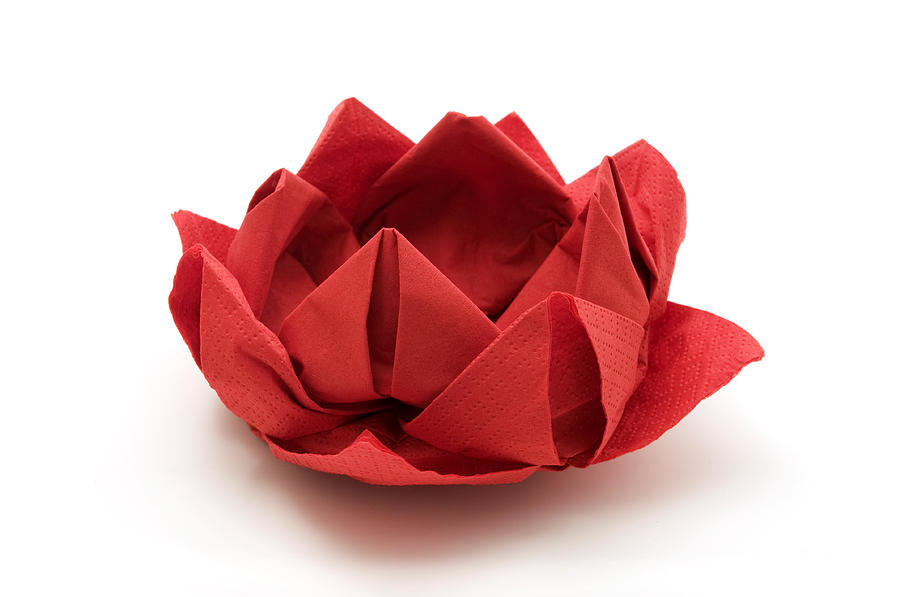 Red lotus origami Photograph by Fabrizio Troiani