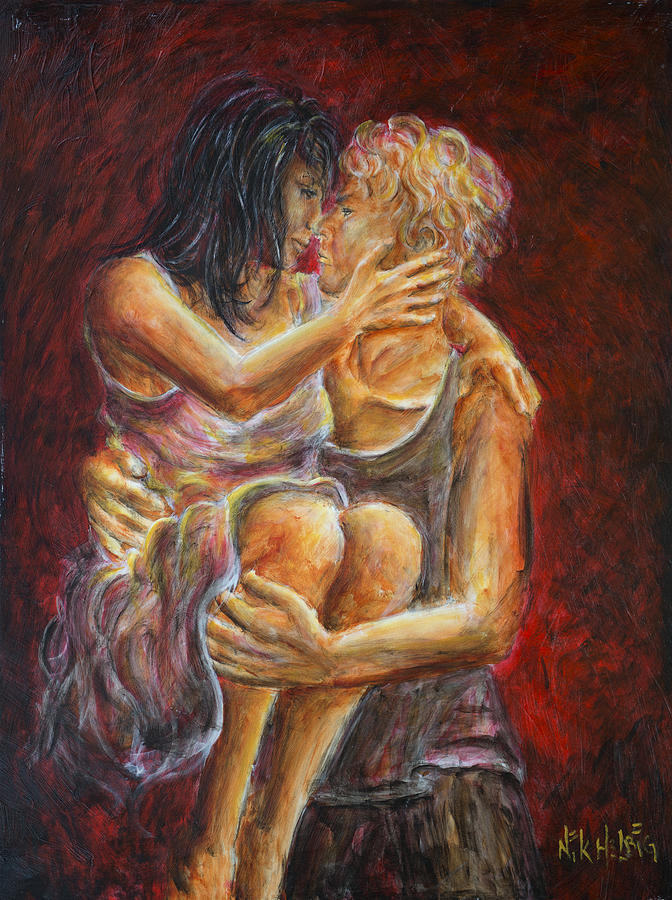 Red Lovers 01 Painting by Nik Helbig