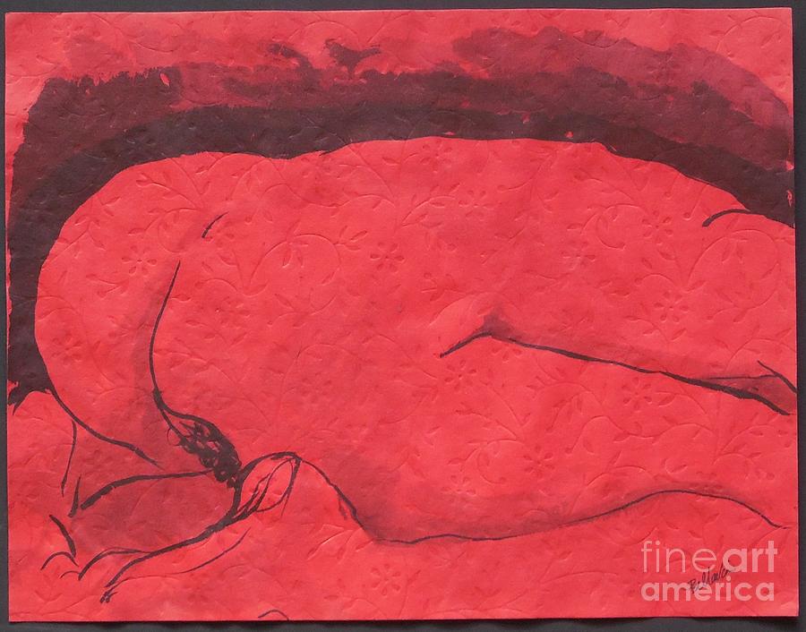 Red Drawing by M Bellavia
