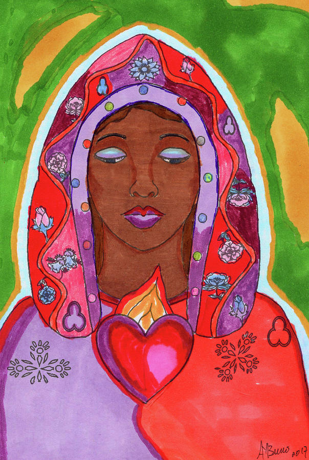 Red Madonna Painting by Anne M Red Madonna Painting by Anne M