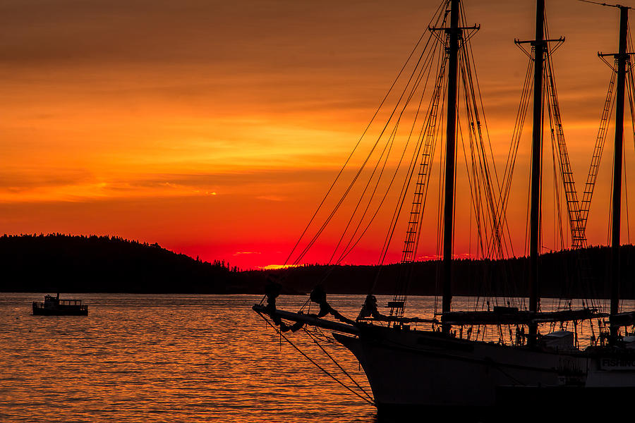 Red Maine Sunrise Photograph by Steven Bateson