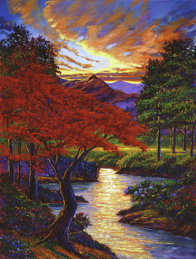 Red Maple Painting by David Lloyd Glover