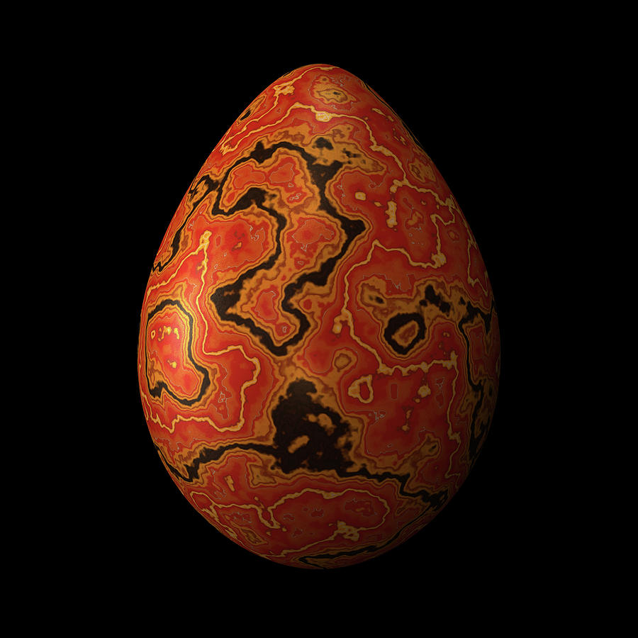 Red Marbled Easter Egg Digital Art by Hakon Soreide