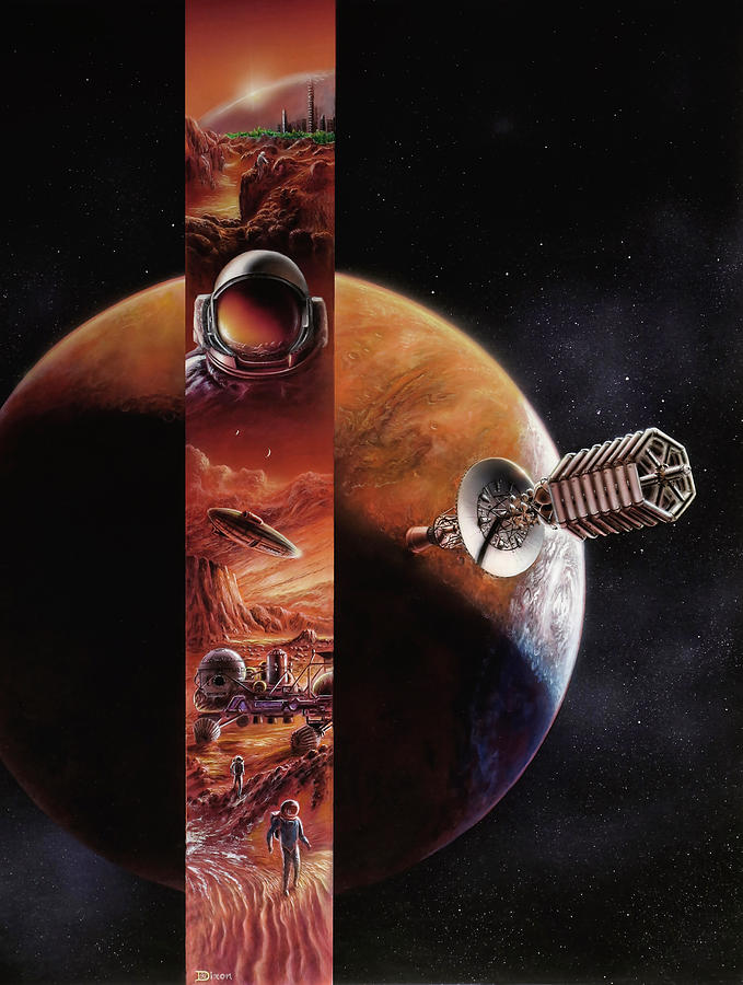 Red Mars Cover Painting Painting by Don Dixon