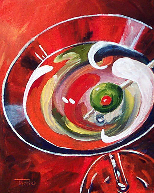 Red Martini - SOLD Painting by Torrie Smiley