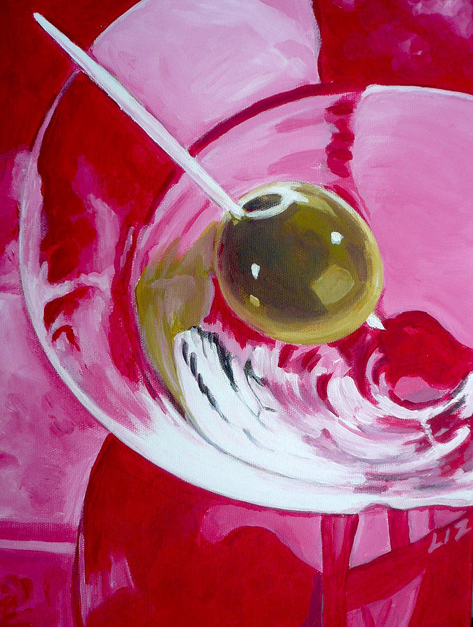 Red Martini Painting by Liz Zahara