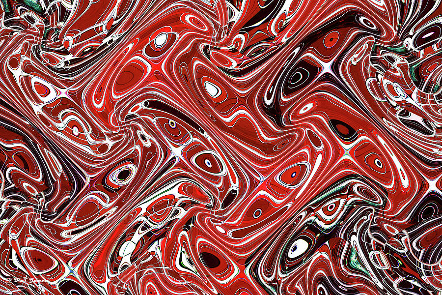 Red Masks Abstract Digital Art by Tom Janca