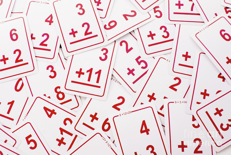 Red Math Cards Photograph by Anthony Totah