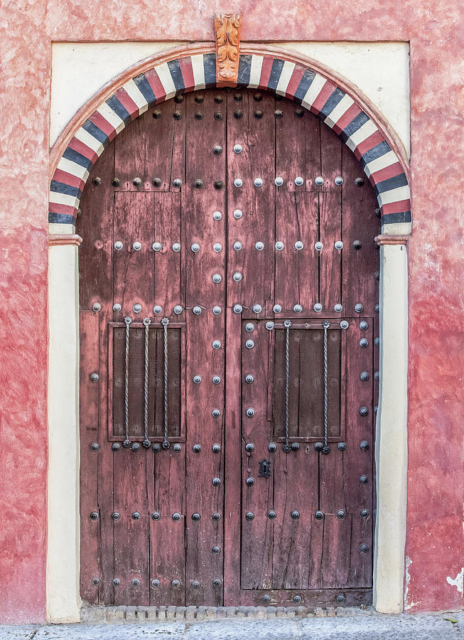 Red Medieval Wood Door Photograph by David Letts