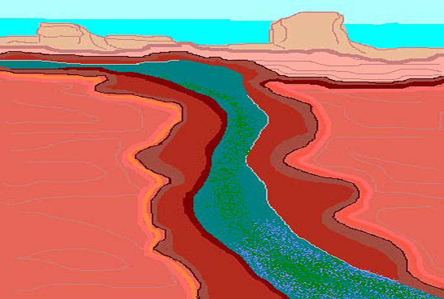 Landscape Digital Art - Red Mesa by Carole Boyd