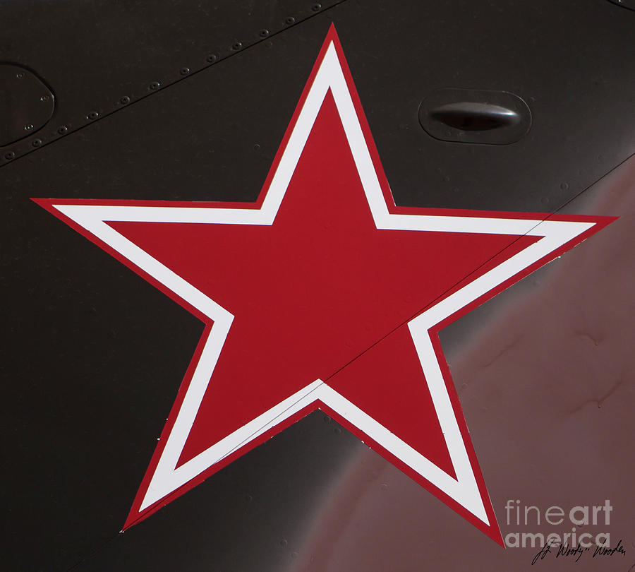 Red MIG Star-Signed-#1212 Photograph by J L Woody Wooden