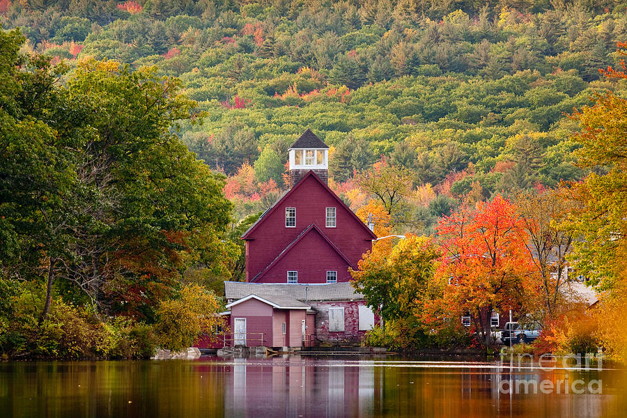 Red Mill in Autumn Photograph by Susan Cole Kelly