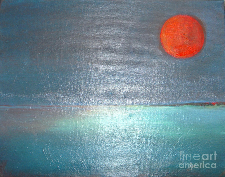 Red Moon  Painting by Vesna Antic