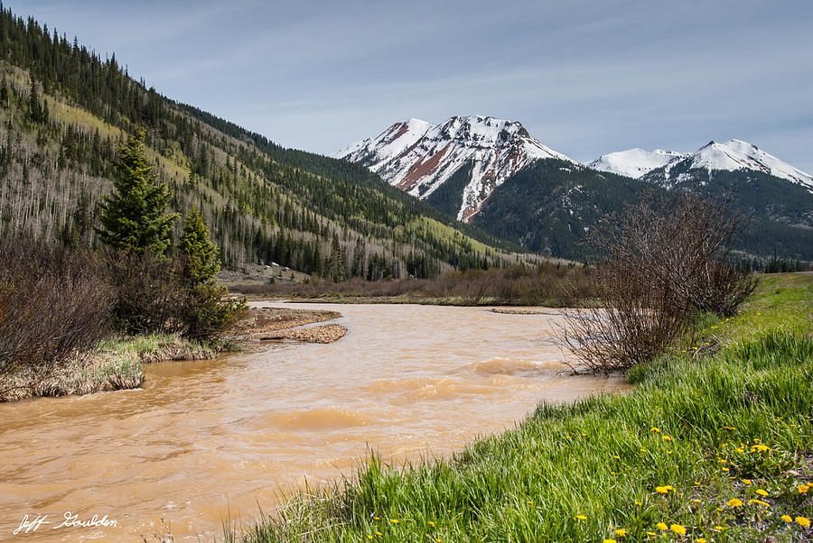 Red Mountain and Red Mountain Creek Photograph by Jeff Goulden