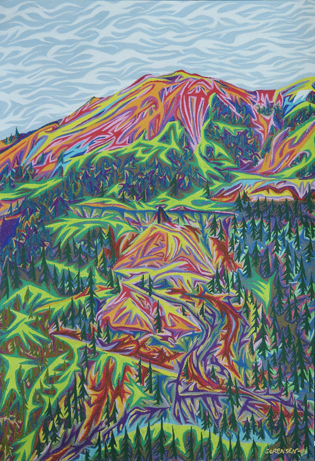 Red Mountain Painting by Robert SORENSEN