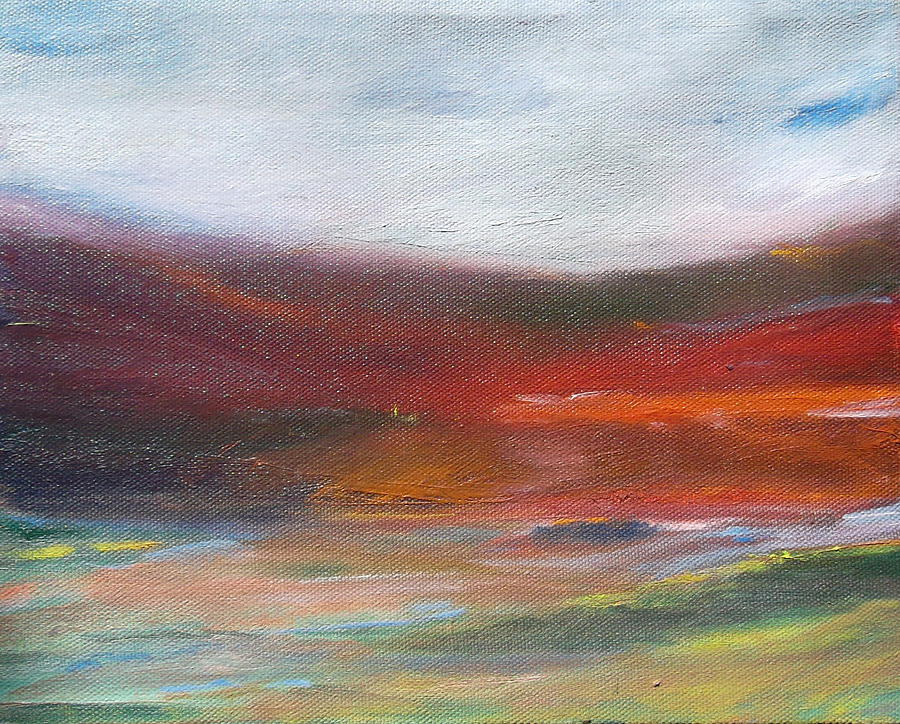 Red Mountain Painting by Susan  Esbensen