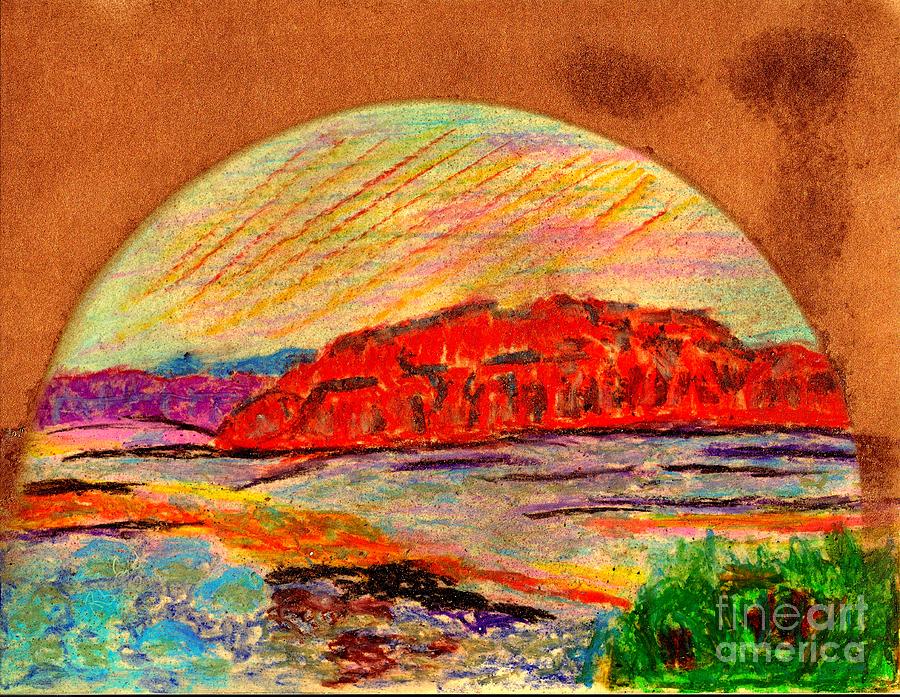 Red Mountain Utah Painting by Richard W Linford