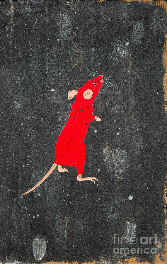 Red mouse Painting by Stefanie Forck