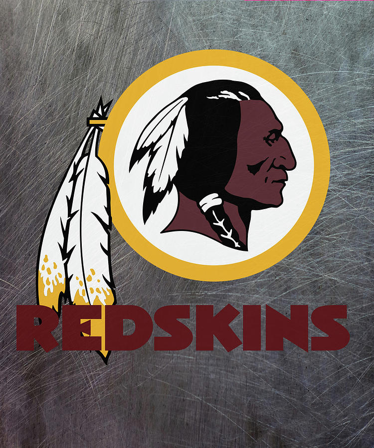 Washington Redskins on an abraded steel texture Mixed Media by Movie Poster Prints