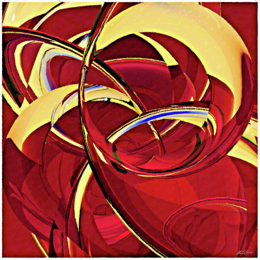 Red n Gold Glass Art by Peter J Sucy