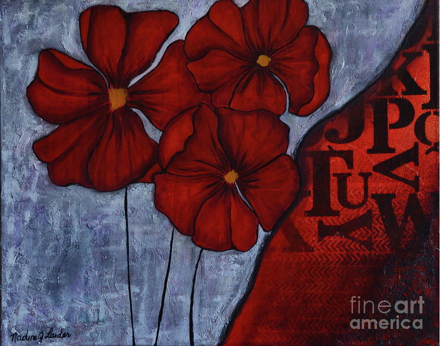 Red Painting - RED by Nadine J Larder