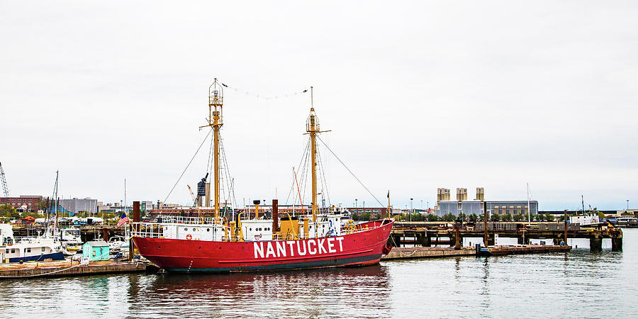 Red Nantucket Boat Photograph by Lisa Lemmons-Powers