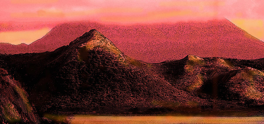 Mountain Digital Art - Red Nevis				 by Ian  MacDonald