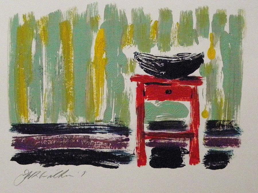 Red Nightstand Painting by John Williams