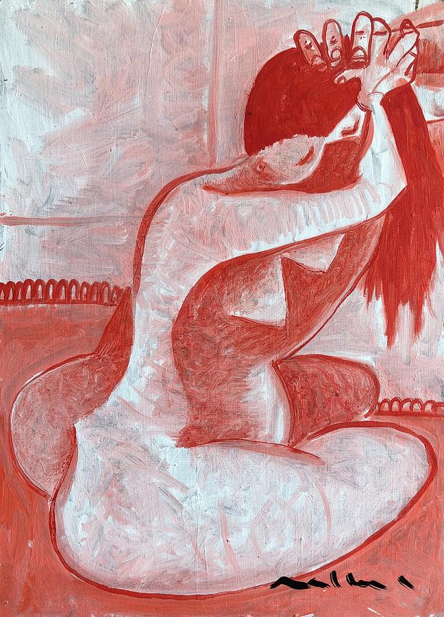 Red Nude No 1  Painting by Mark M Mellon