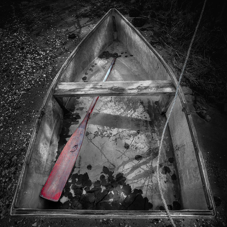 Black And White Photograph - Red Oar by Darius Aniunas