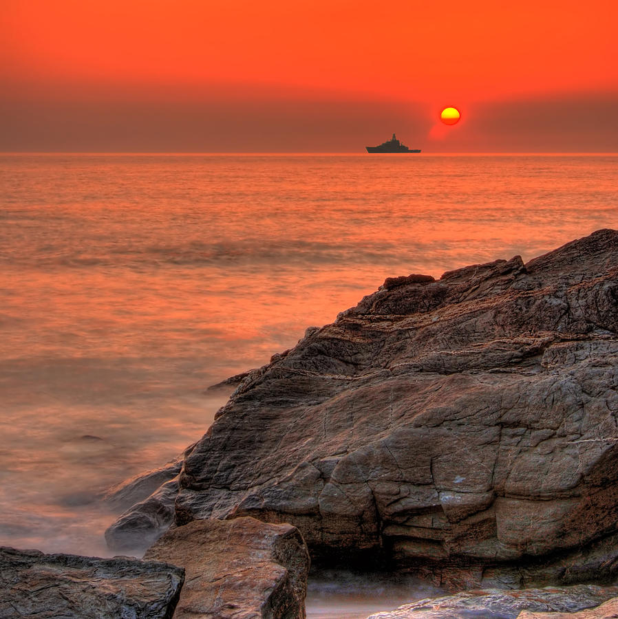 Sunset Photograph - Red Ocean by Jaroslaw Grudzinski