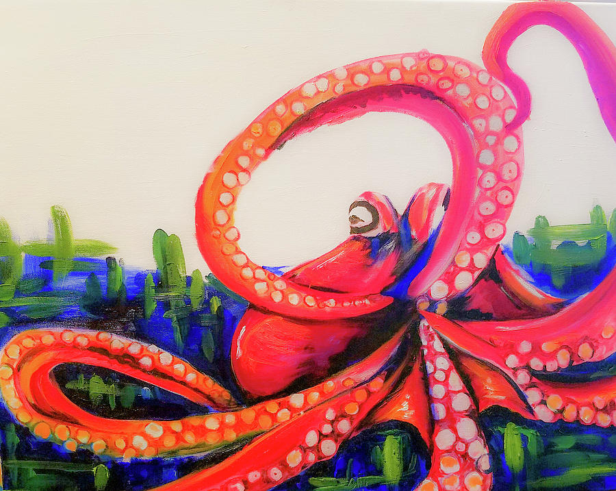 Red Octopus Painting by Jennifer Wysocki - Fine Art America