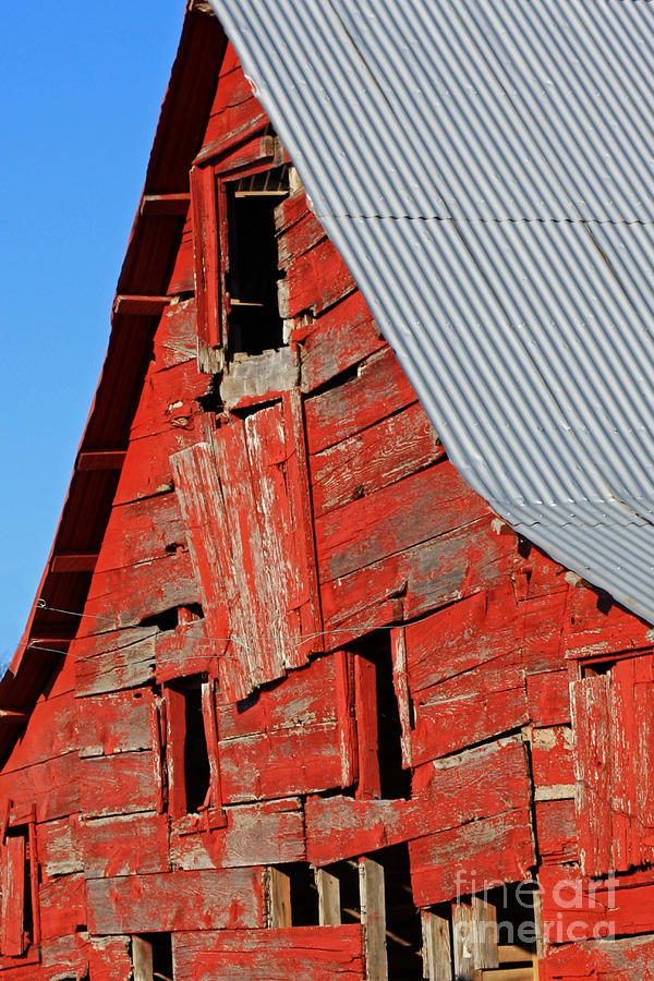 Barn Photograph - Red Old Coat by Joy Tudor