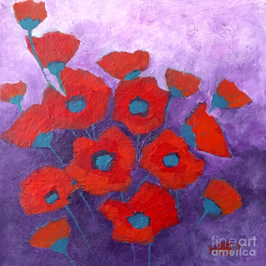 Red On Purple Painting