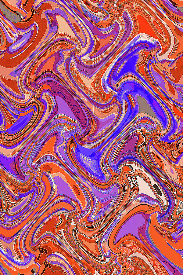 Red Orange And Blue Janca Abstract, #8601w4e Digital Art by Tom Janca