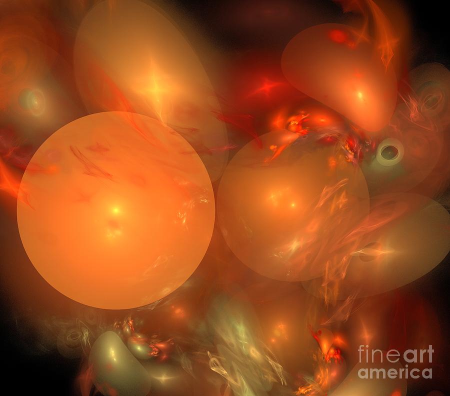 Abstract Digital Art - Red Orange Medley by Kim Sy Ok