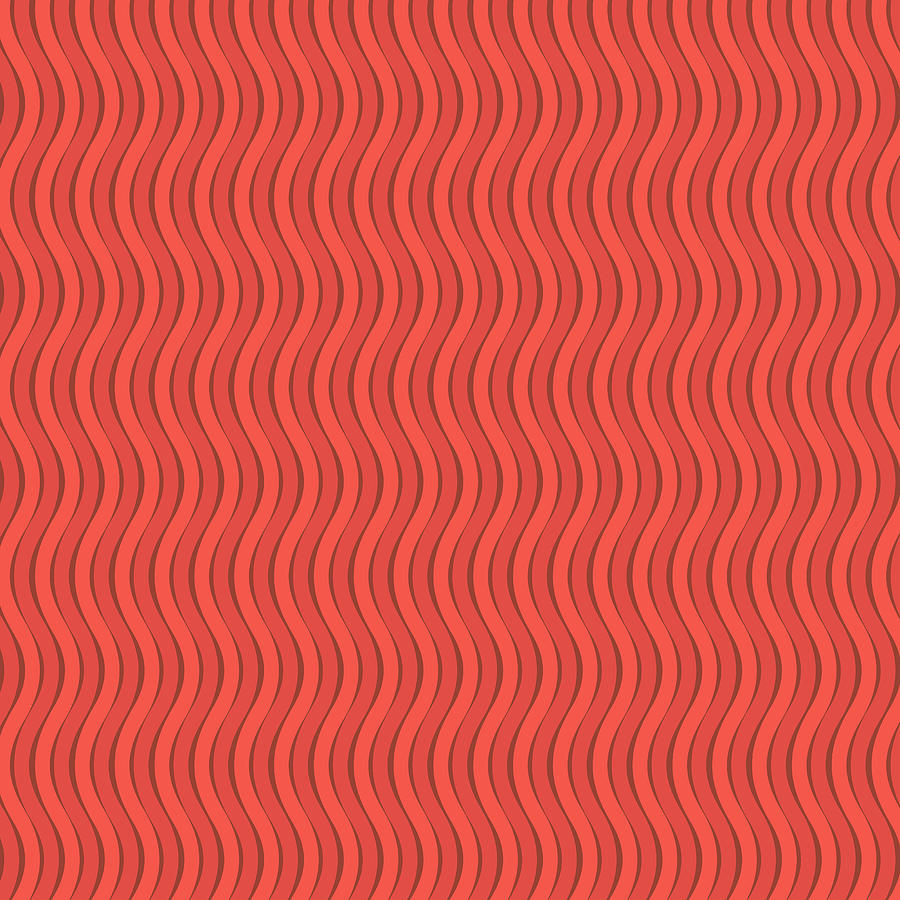 Red Orange wave Digital Art by Deborah Runham
