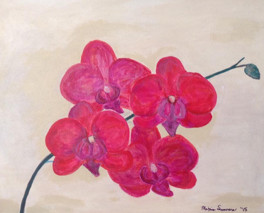 Red orchids Painting by Majaia Summers - Fine Art America