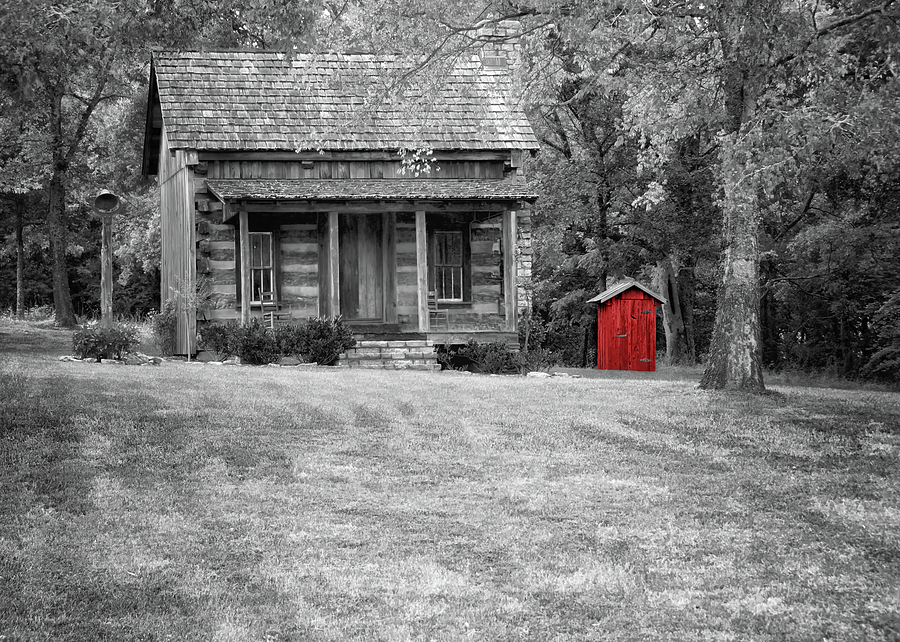 Red Outhouse Photograph by Steven Michael