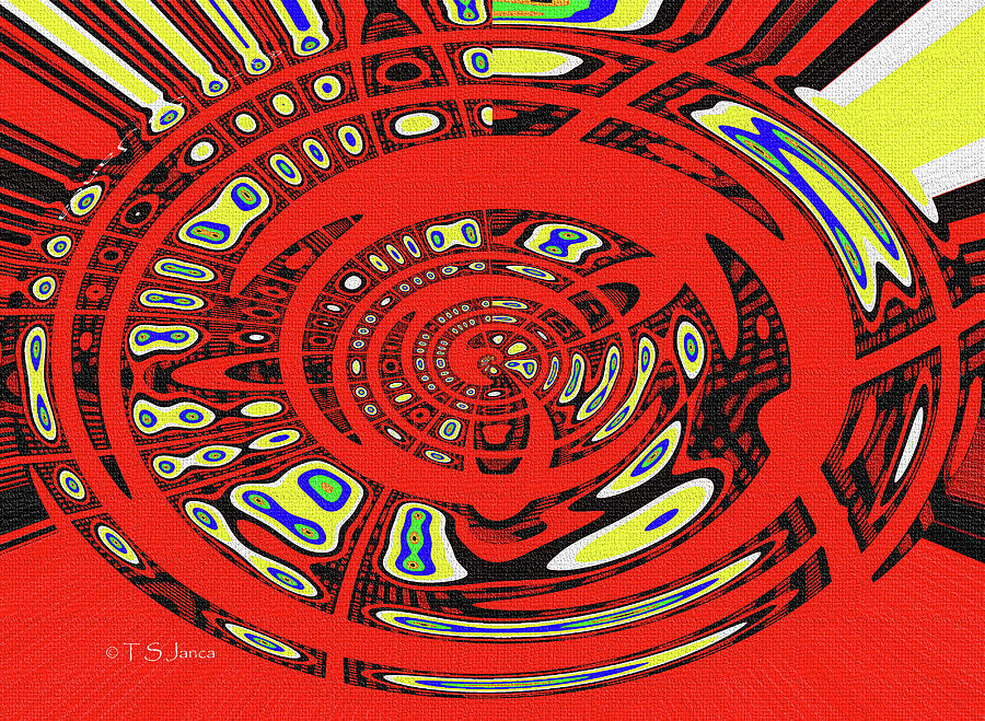 Red Oval Art Abstract Digital Art by Tom Janca