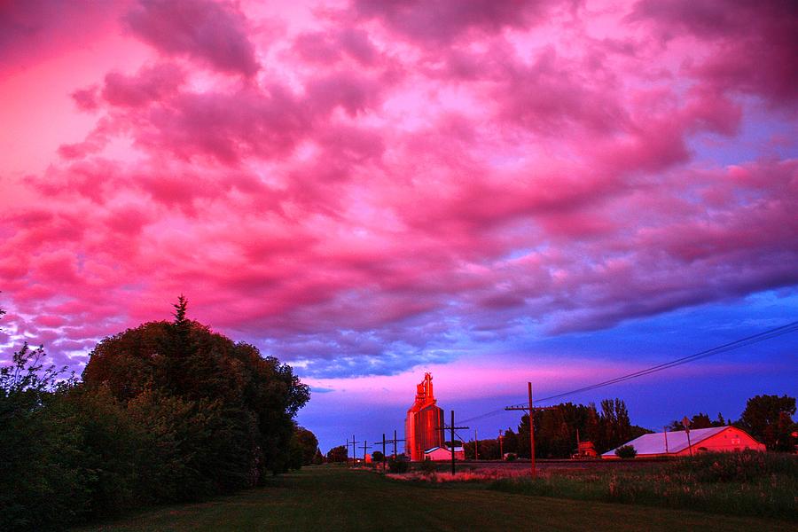 Red over sky elevator Photograph by David Matthews
